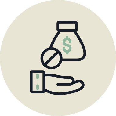 çanta para dolar simgesi taslak biçimi