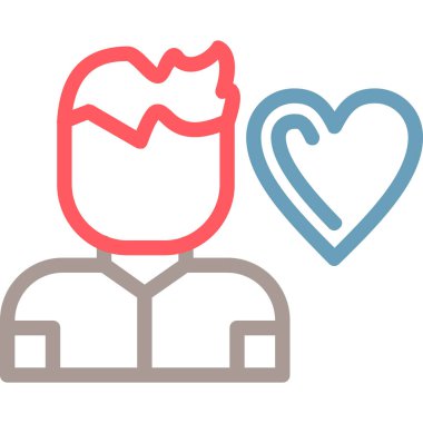 man with heart icon. vector illustration