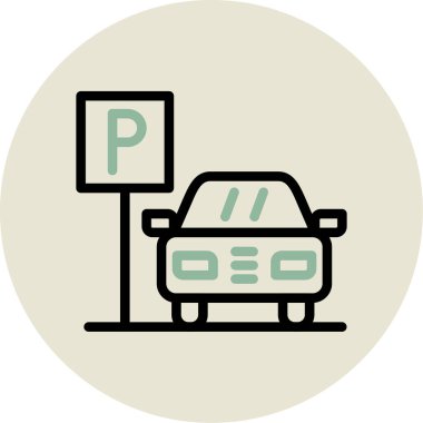 Araba park vektör simgesi