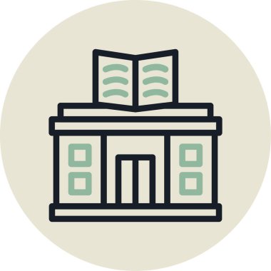 kitaplık simgesi, vektör illüstrasyonu basit tasarım