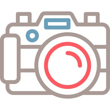 kamera vektörü renk çizgisi simgesi