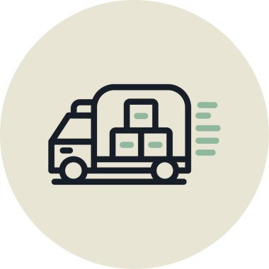 Minibüs Web simgesi basit illüstrasyon