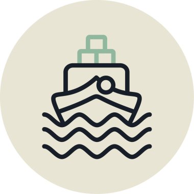 Gemi. Web simgesi basit illüstrasyon