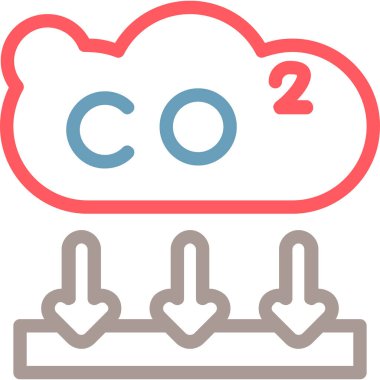 24 emisyon ve co 2 simge, vektör illüstrasyonu