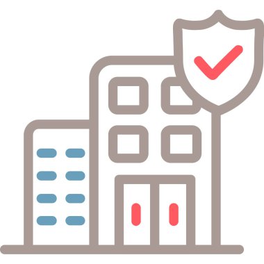 Bina. Web simgesi basit illüstrasyon