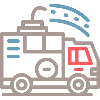 İtfaiye aracı simgesi - taslak biçimi