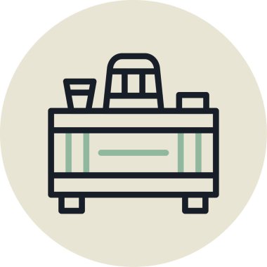 Kamp yapmak. Web simgesi basit illüstrasyon