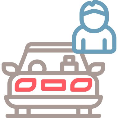 yolcu otomobili simgesi, vektör, illüstrasyon tasarımı