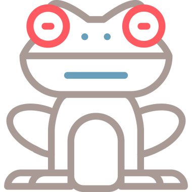 Beyaz arkaplanda izole edilmiş bir çizgi film simgesinin vektör çizimi