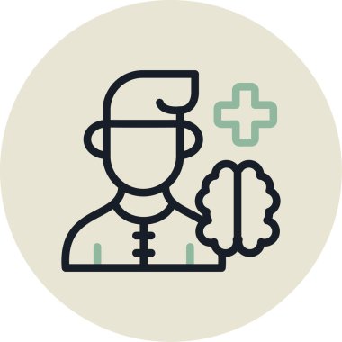 Beyin. Web simgesi basit tasarım