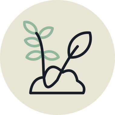 Bitki. Web simgesi basit illüstrasyon