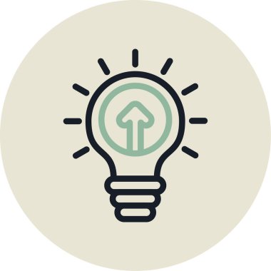 Bir ampul simgesinin vektör illüstrasyonu