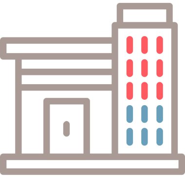 Bina. Web simgesi basit illüstrasyon