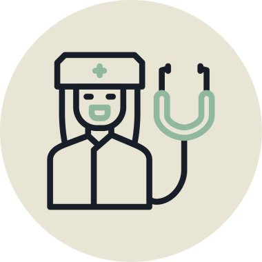 Doktor. Web simgesi basit illüstrasyon