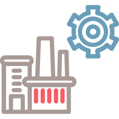 Fabrika. Web simgesi basit illüstrasyon