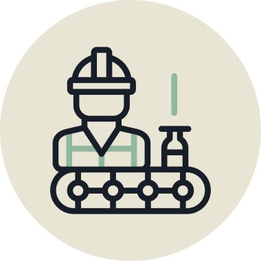 İnşaat işçisi simgesinin vektör illüstrasyonu