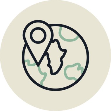 Harita. Web simgesi basit illüstrasyon