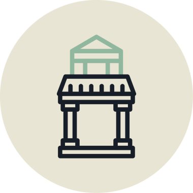 Bina. Web simgesi basit illüstrasyon