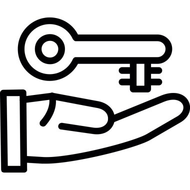 El anahtarı simgesi ana hat vektörü. anahtar.