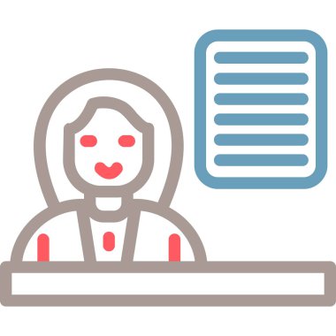 kadın çalışan simgesi vektör illüstrasyonu