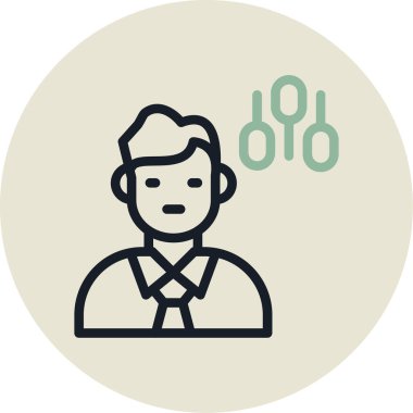 Dizüstü bilgisayar simgesi vektör illüstrasyon tasarımlı bir iş adamı