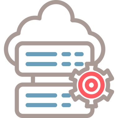 Bulut Hesaplama. Web simgesi basit illüstrasyon