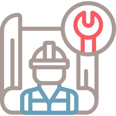 Mühendis. Web simgesi basit illüstrasyon