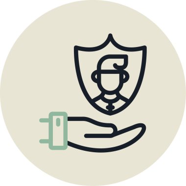 Bir kalkan simgesinin vektör illüstrasyonu