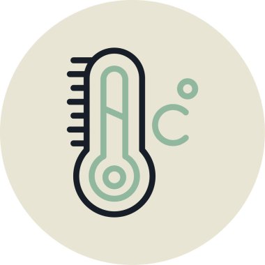 Termometre. Web simgesi vektör illüstrasyonu