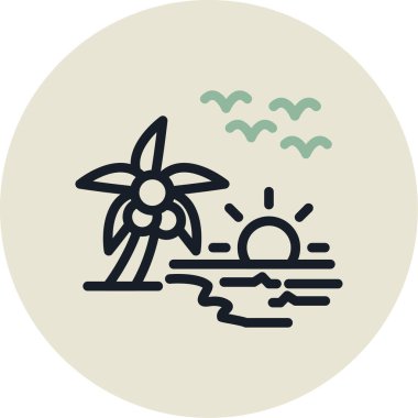 yaz vektörü renk çizgisi simgesi