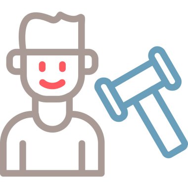 Çekiçli bir adamın vektör çizimi