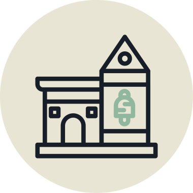 Bina. Web simgesi basit illüstrasyon