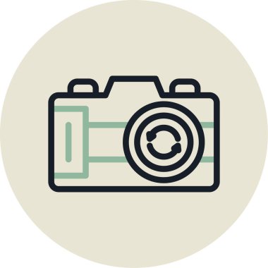 fotoğraf makinesi simgesi, vektör illüstrasyonu