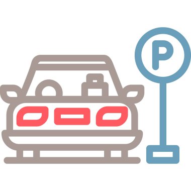 Otopark simgesi doldurulmuş - taslak biçiminde