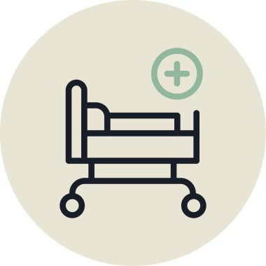 Bir hastane yatak ikonunun vektör çizimi