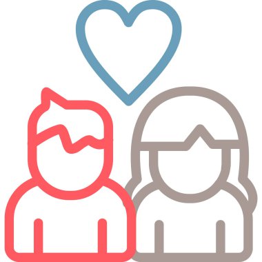 Aşk. Web simgesi basit illüstrasyon