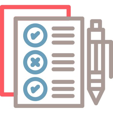 Kontrol listesi web simgesi basit vektör illüstrasyonu