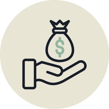 Bozuk para dolar vektör illüstrasyonu