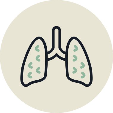 akciğer simgesi vektör illüstrasyonu