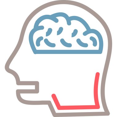 Beyin. Web simgesi basit illüstrasyon