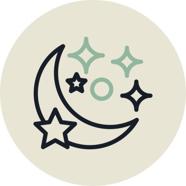 Ay. Web simgesi basit illüstrasyon