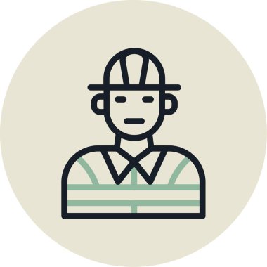 İşçi. Web simgesi basit illüstrasyon