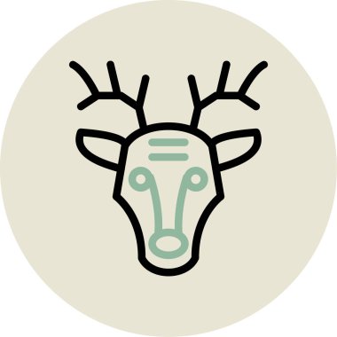 Geyik. Web simgesi basit illüstrasyon