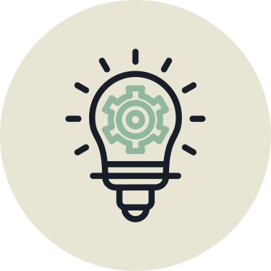 Ampul simgesi. Ağ için ampul vektör simgelerinin basit çizimi