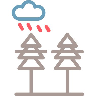 Orman ikonu vektör illüstrasyonu