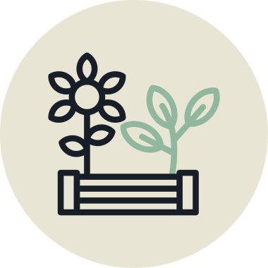 çiçek saksısı vektör illüstrasyonu