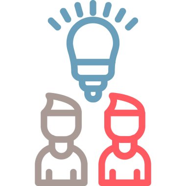 ampul fikri ikon vektör illüstrasyonu