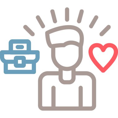 Bir kalp simgesinin vektör illüstrasyonu