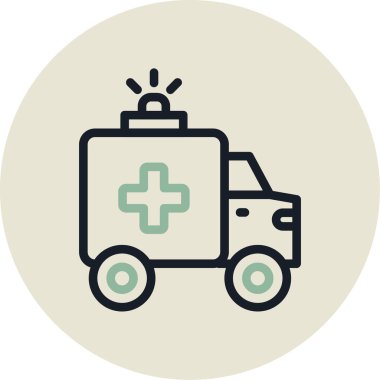 ambulans simgesi vektör illüstrasyonu