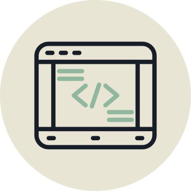 Web geliştirme renkli vektör simgesi